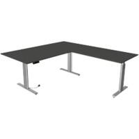Kerkmann Move 3 Tube Zit-sta-bureau L-vorm Antraciet T-Voet 3 Lades 2.000 (B) x 2.200 (D) x 1.200 (H) mm