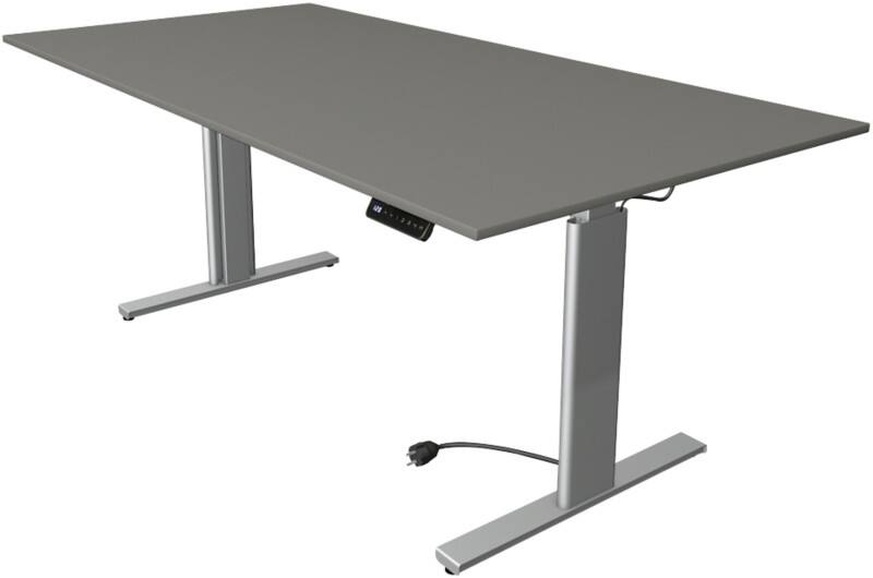 Kerkmann Move 3 Tube Zit-sta-bureau Rechthoekig Grafiet T-Voet 2.000 (B) x 1.000 (D) x 1.200 (H) mm