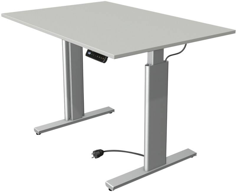 Kerkmann Move 3 Tube Zit-sta-bureau Rechthoekig Lichtgrijs T-Voet 1.200 (B) x 800 (D) x 1.200 (H) mm
