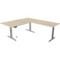 Kerkmann Move 3 Tube Zit-sta-bureau L-vorm Ahorn T-Voet 3 Lades 2.000 (B) x 2.200 (D) x 1.200 (H) mm
