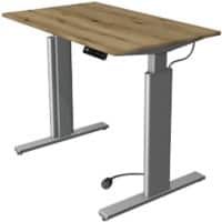 Kerkmann Move 3 Tube Zit-sta-bureau Rechthoekig Eiken T-Voet 1.000 (B) x 600 (D) x 1.200 (H) mm