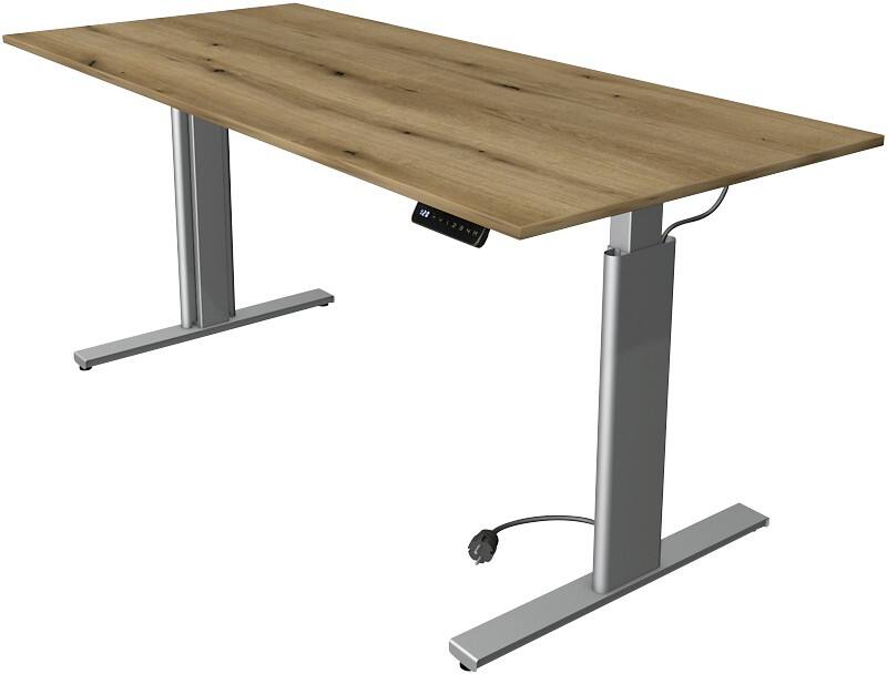 Kerkmann Move 3 Tube Zit-sta-bureau Rechthoekig Eiken T-Voet 1.800 (B) x 800 (D) x 1.200 (H) mm