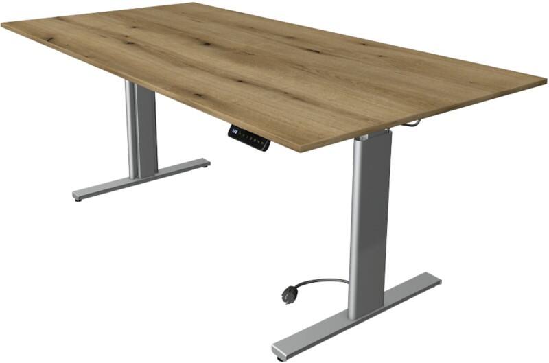 Kerkmann Move 3 Tube Zit-sta-bureau Rechthoekig Eiken T-Voet 2.000 (B) x 1.000 (D) x 1.200 (H) mm