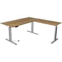 Kerkmann Move 3 Tube Zit-sta-bureau L-vorm Eiken T-Voet 1.800 (B) x 1.800 (D) x 1.200 (H) mm