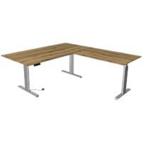 Kerkmann Move 3 Tube Zit-sta-bureau L-vorm Eiken T-Voet 3 Lades 2.000 (B) x 2.200 (D) x 1.200 (H) mm