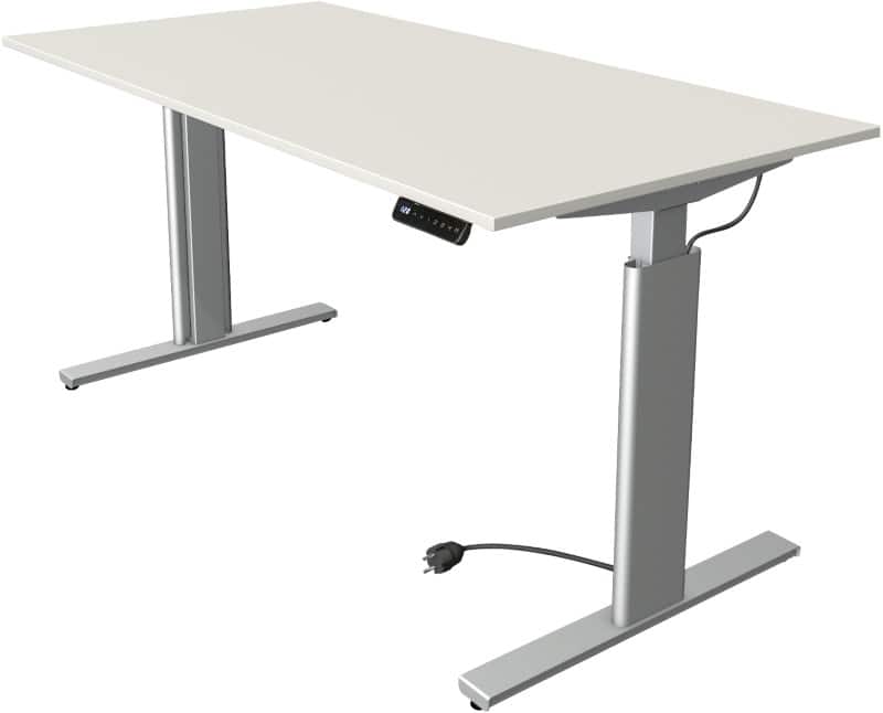 Kerkmann Move 3 Tube Zit-sta-bureau Rechthoekig Wit T-Voet 1.600 (B) x 800 (D) x 1.200 (H) mm