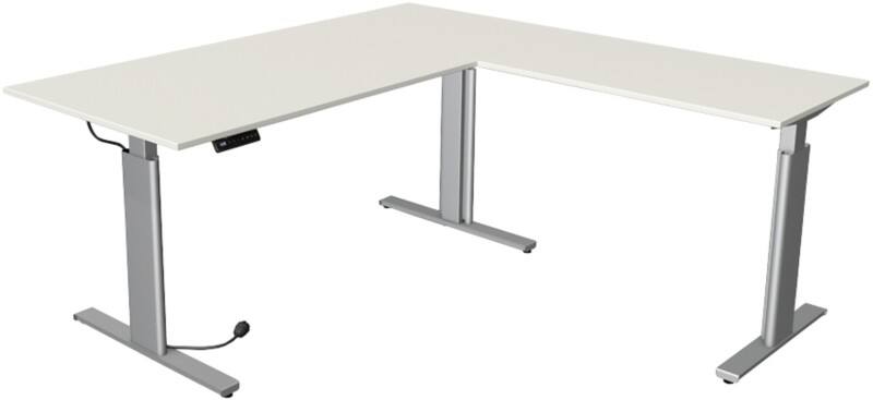 Kerkmann Move 3 Tube Zit-sta-bureau L-vorm Wit T-Voet 1.800 (B) x 1.800 (D) x 1.200 (H) mm
