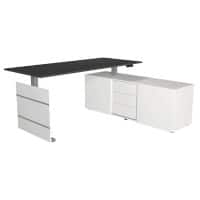 Kerkmann Move 3 Tube Zit-sta-bureau Antraciet T-Voet 3 Lades 1.860 (B) x 1.650 (D) x 1.200 (H) mm