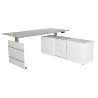 Kerkmann Move 3 Tube Zit-sta-bureau Lichtgrijs T-Voet 3 Lades 1.860 (B) x 1.650 (D) x 1.200 (H) mm