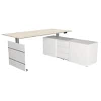 Kerkmann Move 3 Tube Zit-sta-bureau Ahorn T-Voet 3 Lades 1.860 (B) x 1.650 (D) x 1.200 (H) mm