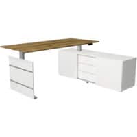 Kerkmann Move 3 Tube Zit-sta-bureau Eiken T-Voet 1.860 (B) x 1.650 (D) x 1.200 (H) mm