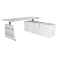 Kerkmann Move 3 Tube Zit-sta-bureau Wit T-Voet 3 Lades 1.860 (B) x 1.650 (D) x 1.200 (H) mm