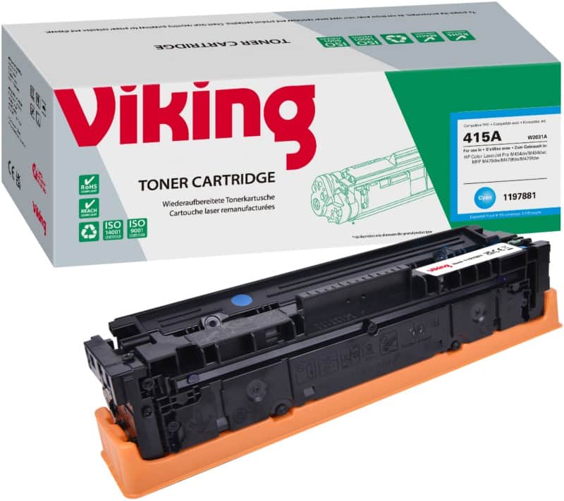 Compatibel Viking HP 415A Tonercartridge W2031A Cyaan