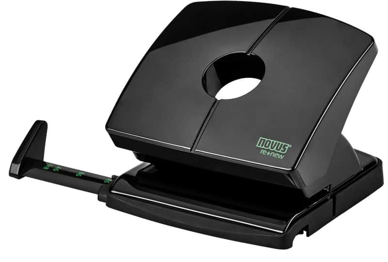 Novus NOVUS RE+NEW 2 Gaten Perforator Kunststof, Metaal 20 Vellen 025-0650 Zwart