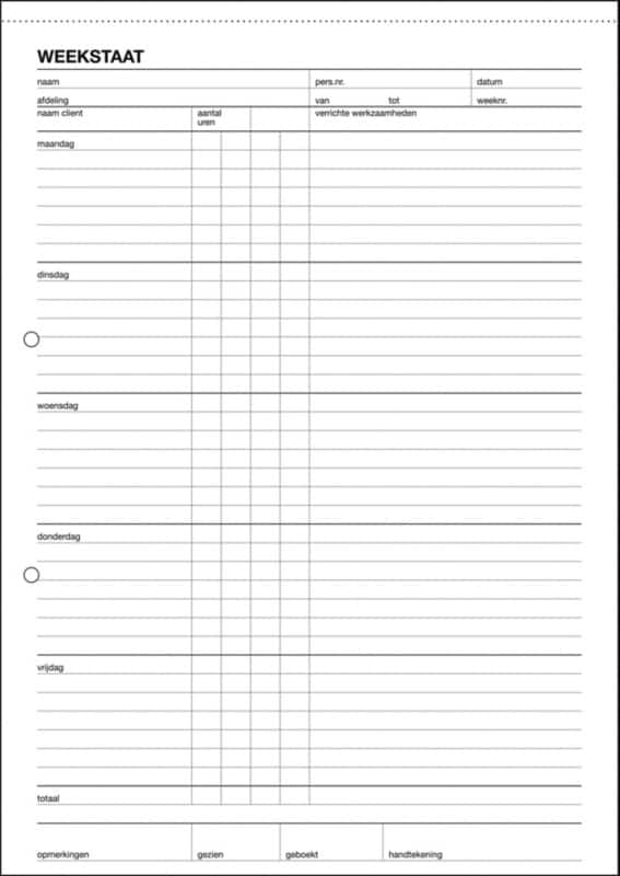 Sigel Weekstaat A4 Niet geperforeerd