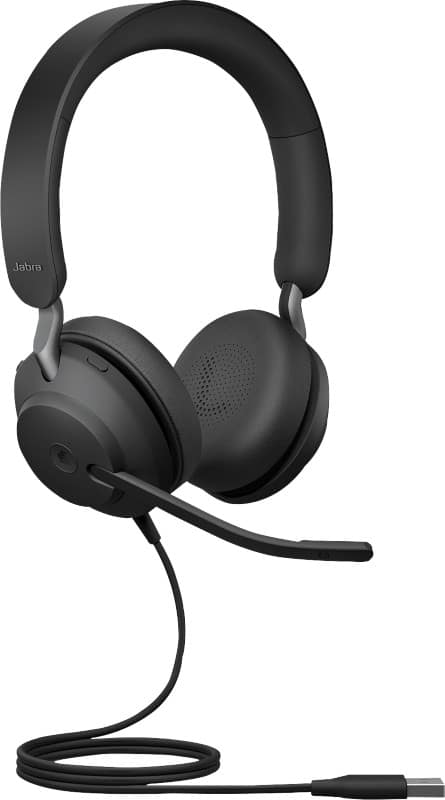 Jabra Evolve2 40 Bedraad Headset USB Met microfoon Stereo Zwart