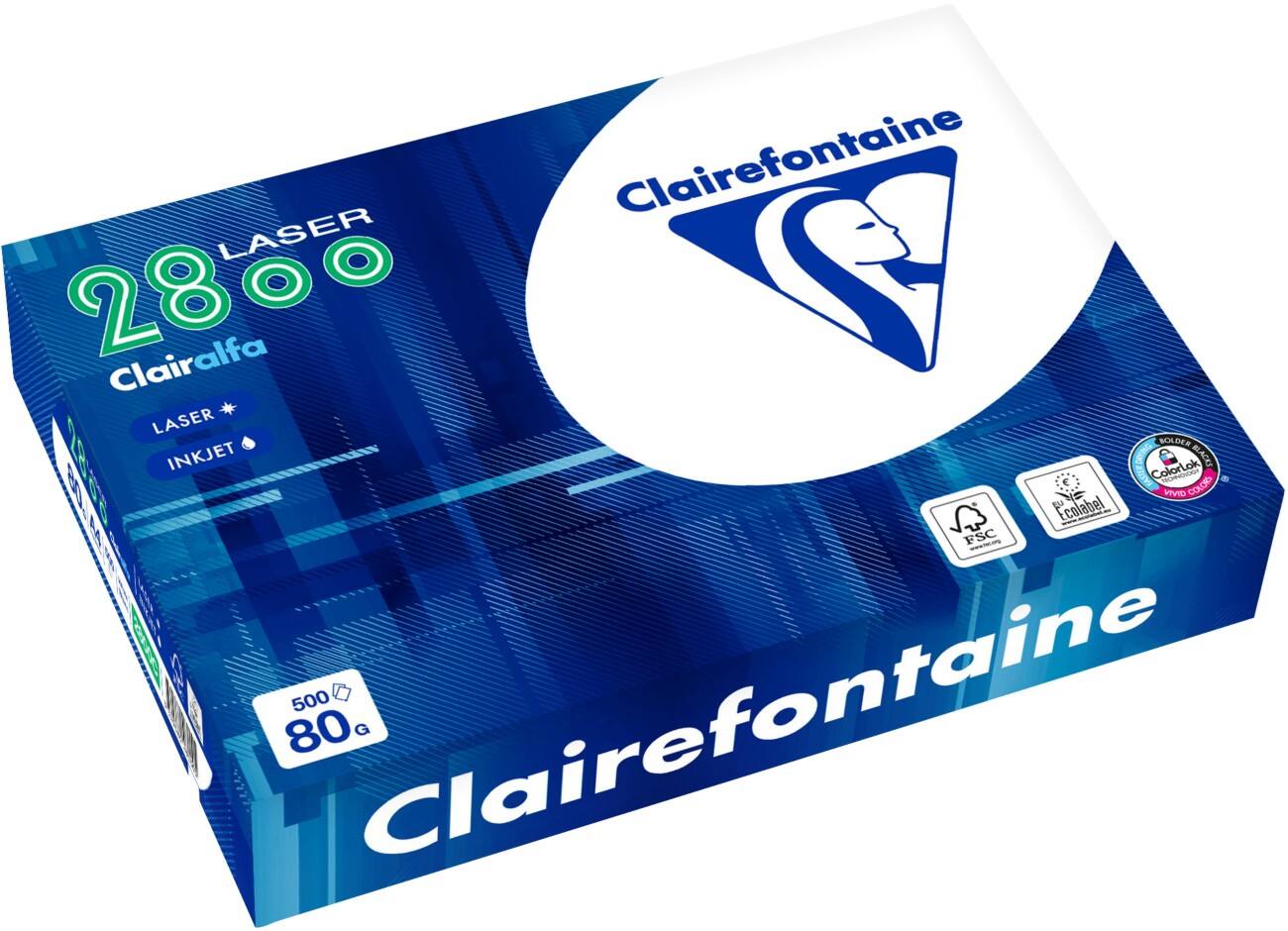 Clairefontaine Clairalfa A4 Kopieerpapier Wit 170 CIE 80 g/m² Glad 500 Vellen