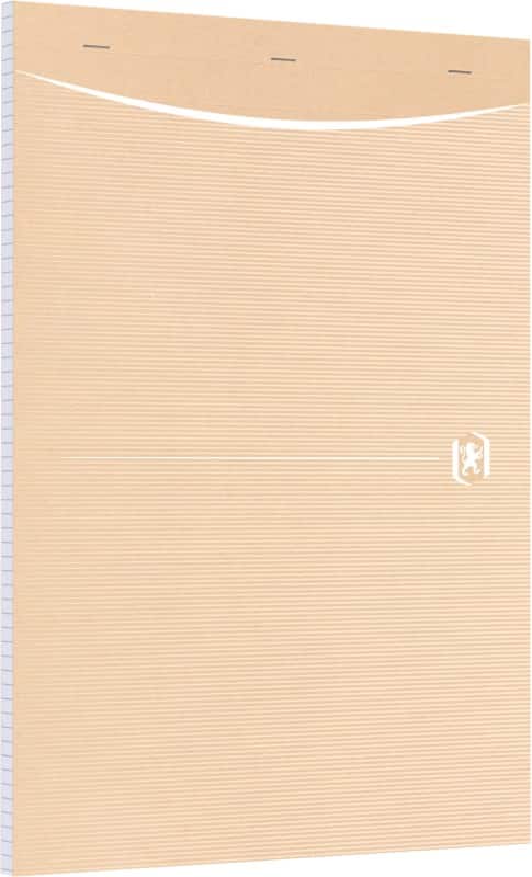 OXFORD Notitieblok A4 Geruit Geniet aan bovenzijde Karton Zachte kaft Bruin Geperforeerd 160 pagina's