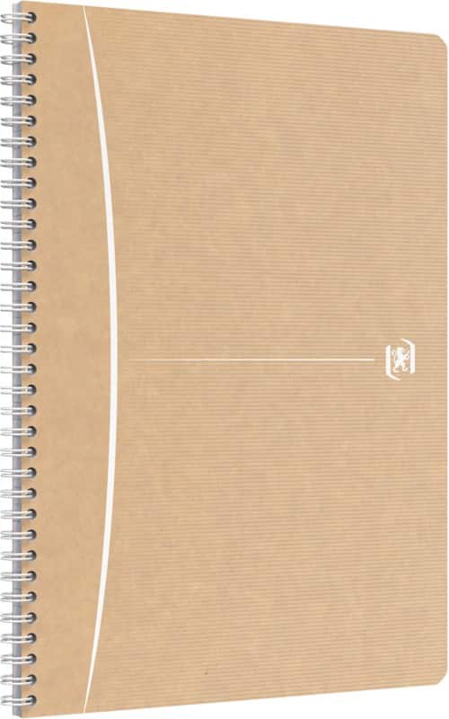 OXFORD Schrijfblok A4 Gelinieerd Dubbele draad aan zijkant Harde achterzijde Bruin 180 pagina's