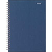 Viking Schrijfblok A5+ Geruit Dubbeldraads Zijgebonden Papier Harde rug Marineblauw Geperforeerd 160 Pagina's