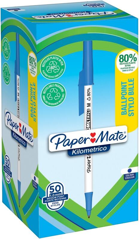 Papermate Kilometrico Balpen Blauw Medium 0,7 mm 50 Stuks