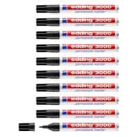 edding 3000 Permanentmarker Medium Ronde punt 1,5 - 3 mm Zwart Navulbaar Waterbestendig 10 Stuks
