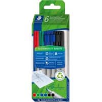 STAEDTLER Lumocolor Overheadmarker 97% gerecycled 0,6 mm Kleurenassortiment Navulbaar 6 Stuks