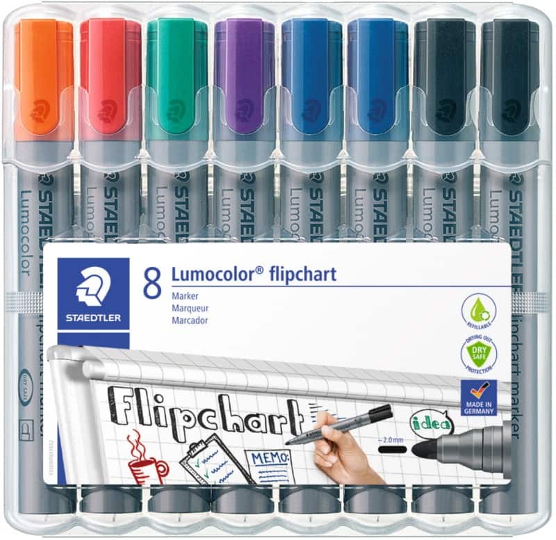 STAEDTLER Flipovermarker Kleurenassortiment Pak van 8