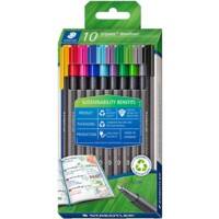 STAEDTLER Triplus Fineliner 0.3 mm Naaldpunt Kleurenassortiment 334 RC10 10 Stuks