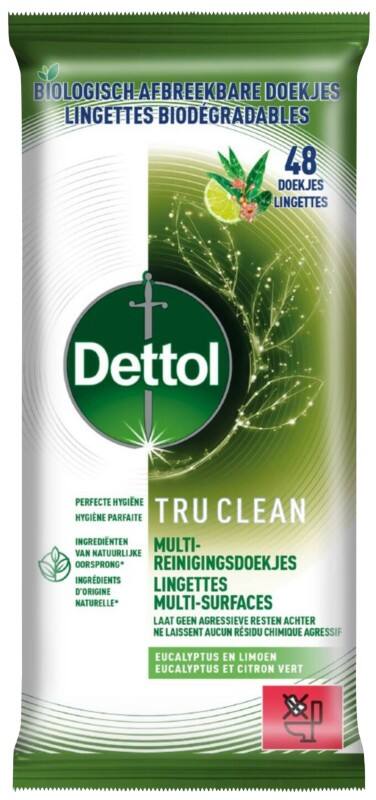Dettol Tru Clean Schoonmaakdoekjes Eucalyptus + limoen Pak met 48 doekjes