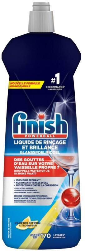 Finish Spoelglansmiddel Hygiëne Gloss + Dry Vloeibaar Citroen 800 ml