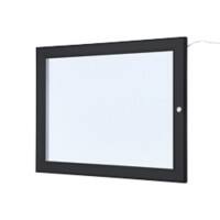 SHOWDOWN Menubord Magnetisch A4 Wandmontage met Schroeven Afsluitbaar 50,5 (B) x 37,7 (H) cm Zwart
