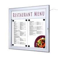 SHOWDOWN Menubord Magnetisch A4 Wandmontage Afsluitbaar 50,5 (B) x 47,7 (H) cm Zilver