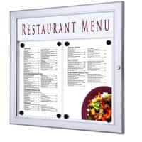 SHOWDOWN Menubord Magnetisch A4 Wandmontage met Schroeven Afsluitbaar 50,5 (B) x 47,7 (H) cm Zilver