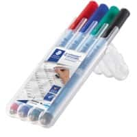 STAEDTLER OHP-marker Lumocolor Kleurenassortiment 0.6 mm Pak van 4