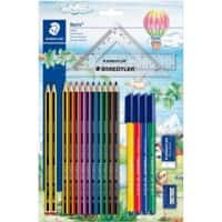 STAEDTLER Tekenset met tekendriehoek en liniaal Kleurenassortiment