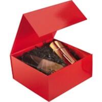 RAJA Geschenkdoos Karton, Glanzend gelakt papier Rood 225 x 105 x 225 mm 10 Stuks