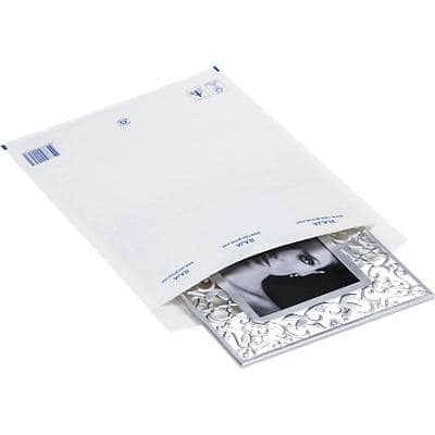 RAJA Luchtkussen-envelop Karaft Papier, PE (Polyetheen) stoflaken Wit Zonder Venster 360 (B) x 270 (H) mm Kleefstrip 75 g/m² 100 Stuks
