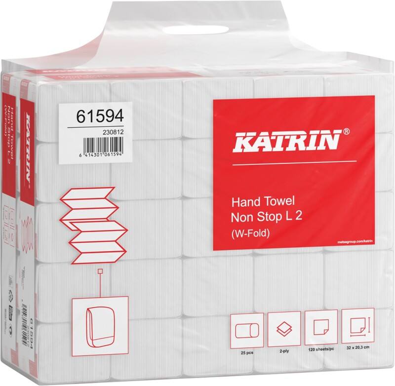 Katrin Classic Handdoeken M-vouw Wit 2-laags 61594 Pak 25 stuks à 120 vel