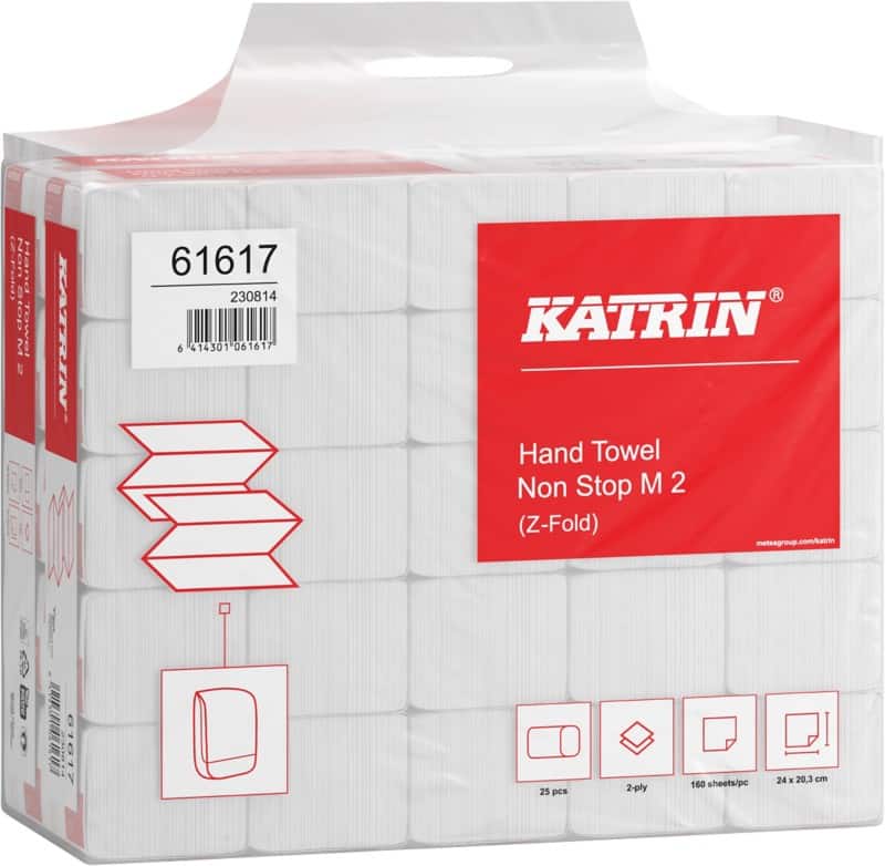 KATRIN Classic Handdoeken Z-vouw Wit 2-laags 61617 25 Stuks à 160 Vellen
