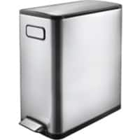 EKO Polyethyleen Pedaalemmer 20 L 25 (B) x 37,5 (D) x 46,5 (H) cm Zilver