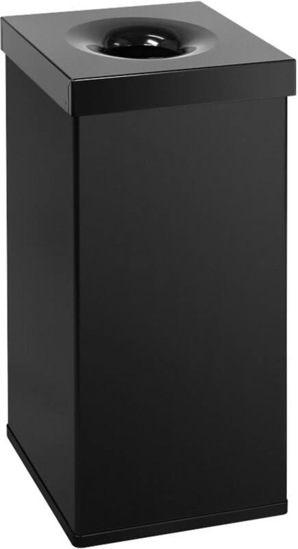 DutchDesign Gepoedercoat aluminium Prullenbak 110 L 37 (B) x 37 (D) x 76,5 (H) cm Zwart