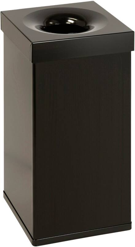 DutchDesign Gepoedercoat aluminium Prullenbak 55 L 30 (B) x 30 (D) x 60 (H) cm Zwart