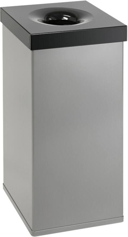 DutchDesign Gepoedercoat aluminium Prullenbak 110 L 37 (B) x 37 (D) x 76,5 (H) cm Grijs