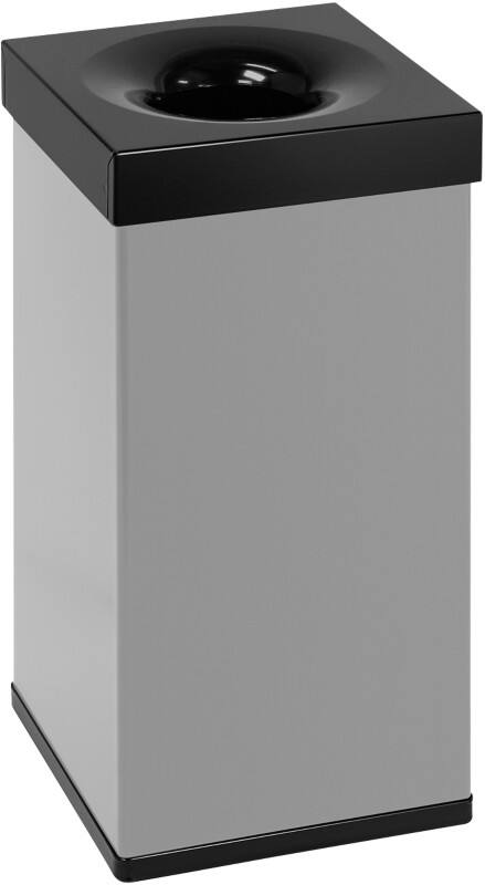 DutchDesign Gepoedercoat aluminium Prullenbak 55 L 30 (B) x 30 (D) x 60 (H) cm Grijs