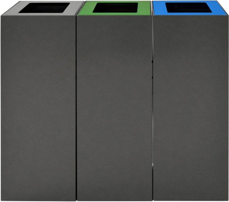 V-PART Modulaire Prullenbak 60 l Donkergrijs Gegalvaniseerd staal