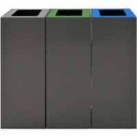 V-PART Modulaire Prullenbak 60 l Donkergrijs Gegalvaniseerd staal