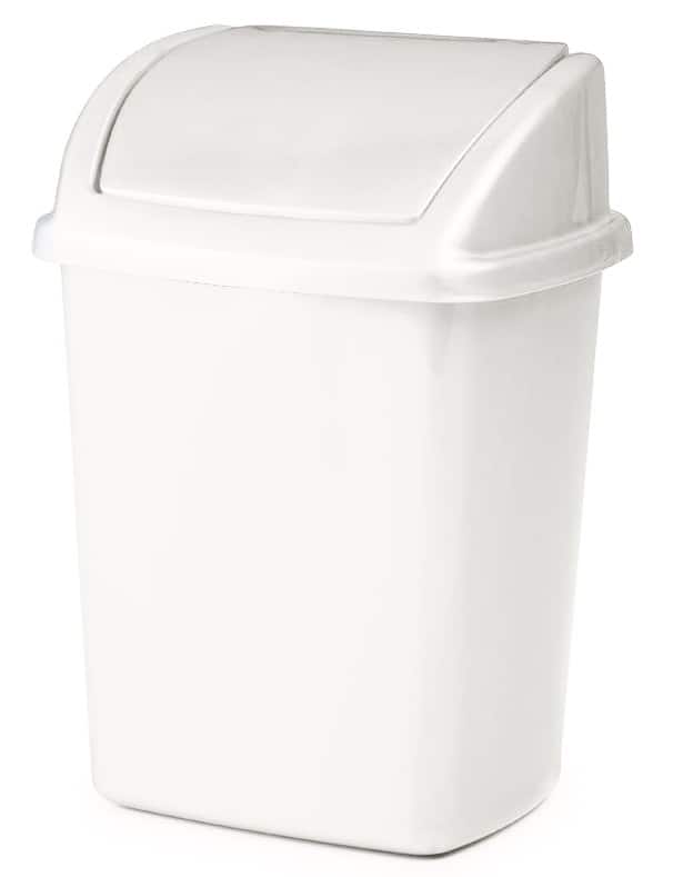 Polyethyleen prullenbak 4,45 L 20 (B) x 16,5 (D) x 28,5 (H) cm wit