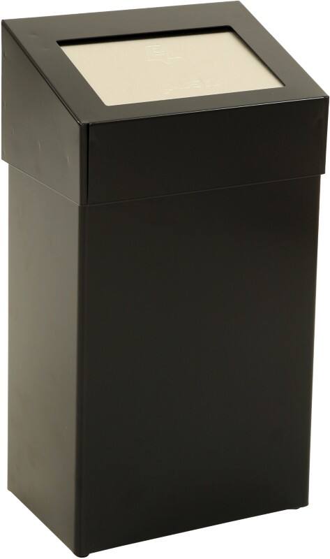 Prullenbak DutchDesign 50 l Zwart Gepoedercoat aluminium