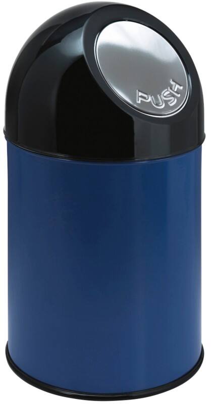 V-PART Prullenbak Push prullenbak 30 l Blauw Staal